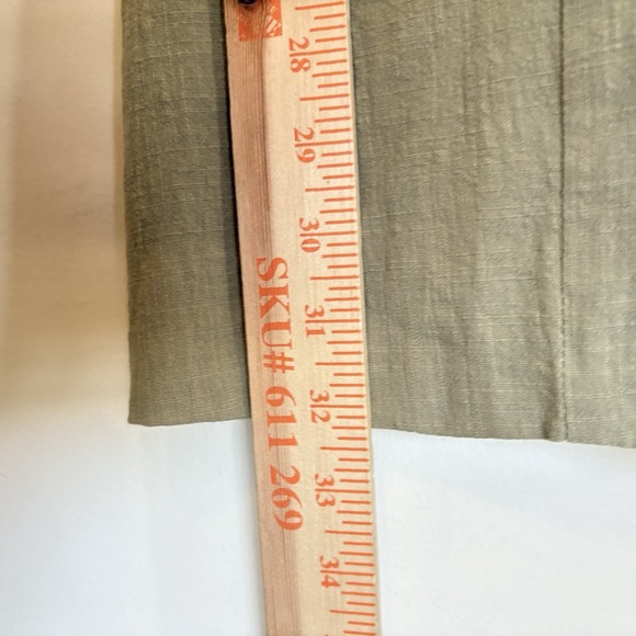 SNDYS Revolve Dress L Olive Tuscany Linen Mini Puff Sleeves Cottagecore Party - Picture 7 of 10